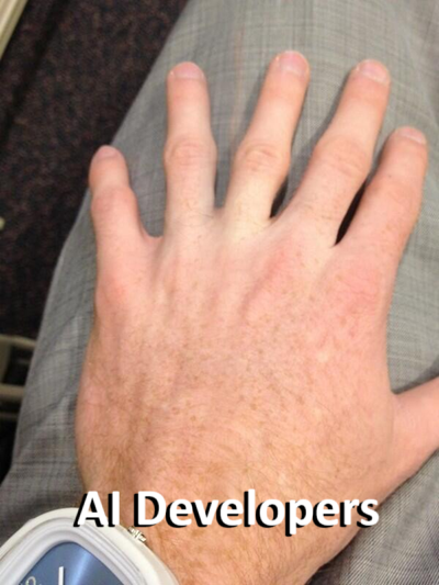 "AI Developers"

(6 fingered left hand shown)