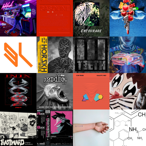 LukHash - Home Arcade
Anamanaguchi - Darcie   
Processor - Entourage
Sleigh Bells - Bunky Becky Birthday Boy
Glomag - No Clearance In Niche
HORSKH - Wire
3TEETH - 3TEETH   
Anamanaguchi - Endless Fantasy
3TEETH - EndEx
The Prodigy - Music for the Jilted Generation
Com Truise - Galactic Melt
Porter Robinson - SMILE! :D
Joel Corelitz - Eastward Original Soundtrack
Mabisyo - Fragments of Digital Soul
Zamilska - UNTUNE
Rob de Large - NH2