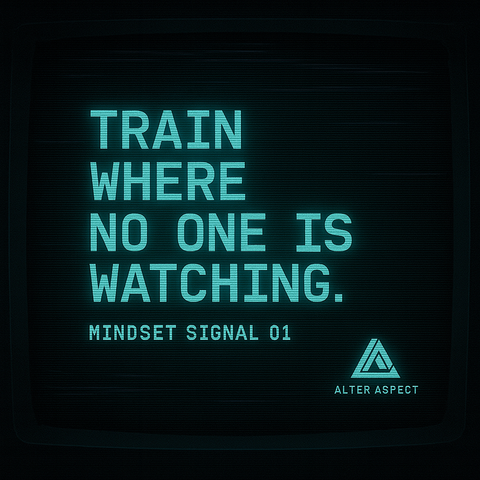CRT screen displaying the message: ‘Train where no one is watching.