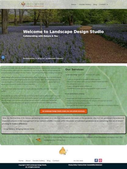 Screenshot of Landscape Design Studio website.