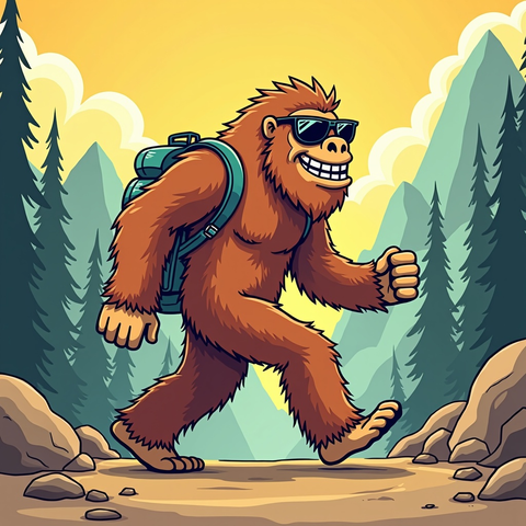 Model: Drunk Momi
(1980s retro futuristic illustration, comic book, vector, 4k, hyper-detail) bigfoot wearing sunglasses walking happliy away from work