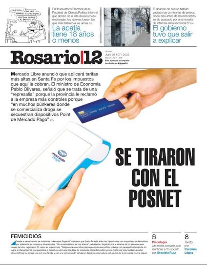 Mercado Libre anunció que aplicará tarifas más altas en Santa Fe por los impuestos que aquí le cobran. El ministro de Economía Pablo Olivares, señaló que se trata de una “represalia” porque la provincia le reclamó a la empresa más controles porque "en muchos búnkeres donde se comercializa droga se secuestran dispositivos Point de Mercado Pago".