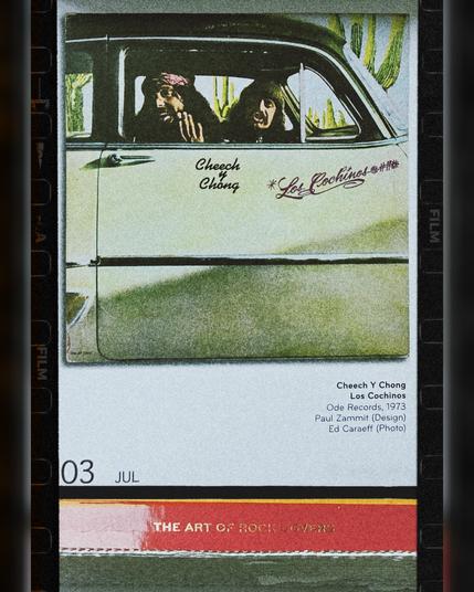 Abreißtageskalender von seltmann mit dem Kalenderblatt des Vinyl-Covers der LP "Los Cochinos" (1973) von Cheech & Chong