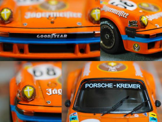Some close-up shots of Porsche 934, 24h Le Mans 1978 on Jägermeister livery in 1:64 scale on AREA 164