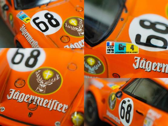 Some close-up shots of Porsche 934, 24h Le Mans 1978 on Jägermeister livery in 1:64 scale on AREA 164