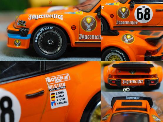 Some close-up shots of Porsche 934, 24h Le Mans 1978 on Jägermeister livery in 1:64 scale on AREA 164