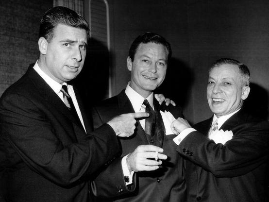 Gene Roddenberry, DeForest Kelley, and lawyer Jake Ehrlich, the latter whom DeForest portrayed in the unsold pilot, 333 Montgomery. 