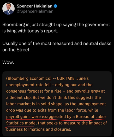 #Bloomberg says the jobs report is a lie 