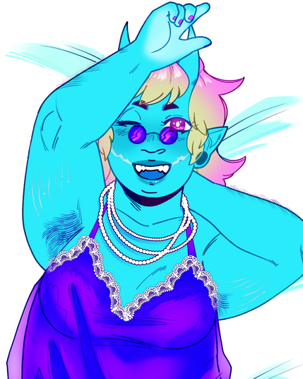 Cropped dakimakura pinup design of Anastasia from Pink Sugar. She's wearing a translucent lingerie shirt and has some tasteful pit hair.
