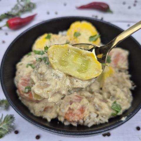 Summer squash in cashew sauce