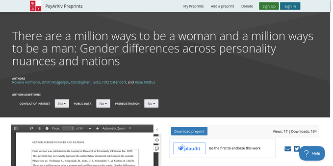 Screenshot of psyarxiv page for this preprint. Autogenerated