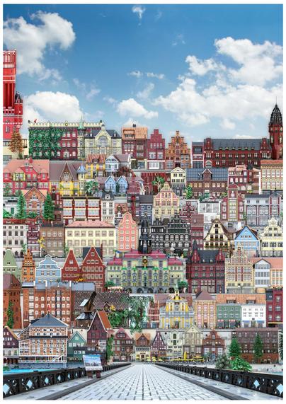 Custom LEGO model of buildings in Lüneburg, Germany, by Benjamin Albrecht from albrick.de
