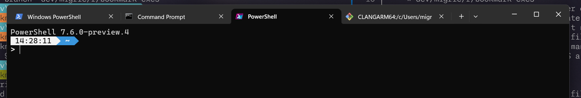 A screenshot of the tabs in the Windows Terminal
