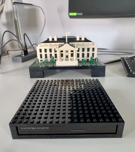 Real working External Lego CD Player Writer made with Lego Bricks MOC build in Lego Architecture The White House. Picture 1 Tiktok Video in the description. databrick