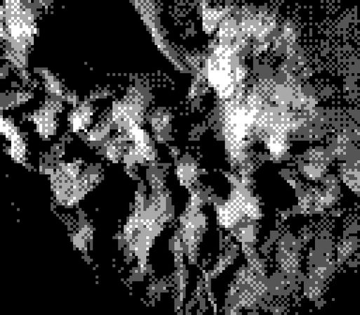 close-up on a bumpy part of a cave, it might look like some 3D silhouettes 