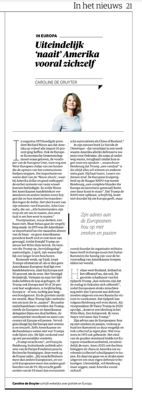 NRC - In Europa - Column Caroline de Gruyter- 5 juli 2025