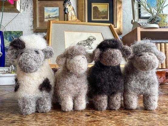 Hand-felted Shetland sheep