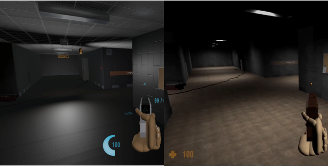 a before and after picture of the game.