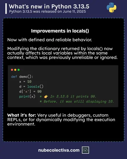 Improvements to locals() in Python 3.13.5 !
