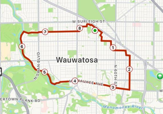 Map of a bike ride.