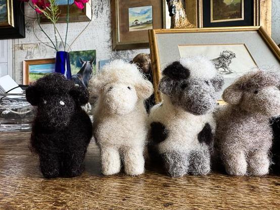 handmade felted Shetland sheep