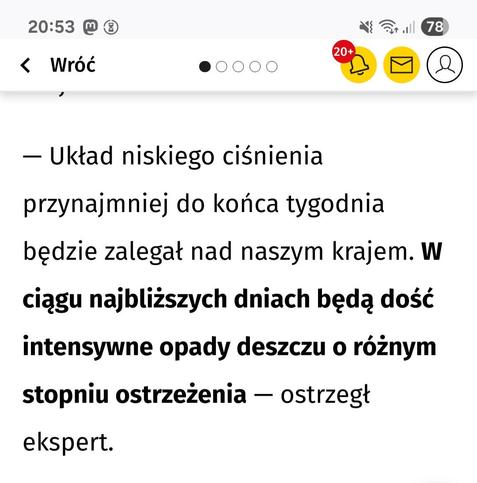 Zdanie z tekstu w Onet:
Układ niskiego ciśnienia przynajmniej do końca tygodnia będzie zalegał nad naszym krajem. W ciągu najbliższych dniach będą dość intensywne opady deszczu o różnym stopniu ostrzeżenia — ostrzegł ekspert.