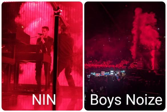 Concert de Nine Inch Nails (NIN) avec en 1ère partie le DJ Boys Noize à l'Accor Arena (Bercy). 
Rythme un peu lent du mix donc ça devient vite trop long. 
Pour NIN, intro au piano un peu mollassonne mais dès que ça change de scène, c'est tout de suite plus amusant en fosse. 
Bon moment pour conclure ce concert. 
À revoir en concert à Lyon ou en festival mais plus besoin de faire le déplacement.