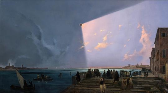 The Solar Eclipse in Venice on 8 July, 1842 by Ippolito Caffi 