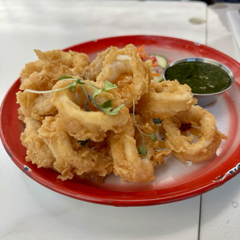 Calamari with cilantro sweet chili sauce 
