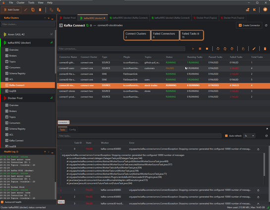 KafkIO Connector screen