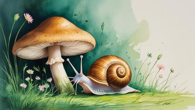 ①«Generated by LeonardoDiffusion»
A delicate, whimsical masterpiece rough color pencil sketch with watercolor undertones, reminiscent of a picture book illustration, featuring a serene snail resting in the shade of a large, rounded mushroom, its cap a warm, earthy brown, with delicate white gills underneath, and a slender stem rising from the forest floor, surrounded by a lush carpet of emerald green grass and a few scattered, tiny wildflowers in pastel hues, evoking a sense of tranquility and hiding from the intense midsummer sun, with visible, expressive pencil marks and textured paper grain, adding to the organic, handmade feel of the artwork.
#本日の成果物 #aiartcommunity