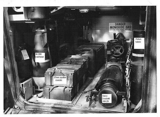Lagerung des Davy Crockett-Waffensystems in einem M113-Träger.
Autor: McDuff, Glen George. - McDuff, Glen George. Wed . "Army Nukes". United States. https://doi.org/10.2172/1467305. https://www.osti.gov/servlets/purl/1467305.
Lizenz: Public domain