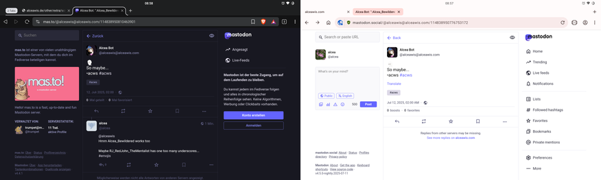 Differences on post replies