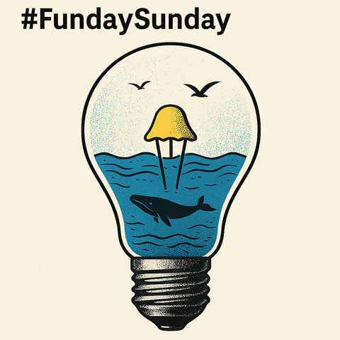 ②« Generated by MicrosoftCopilot »
(3D rendering, digital art: a small world in a light bulb), There is an ocean inside the light bulb, with 💡 filaments sticking out from between the blue waves like islands. There is a tiny little whale in the water. Small seagulls fly in the sky inside the light bulb.