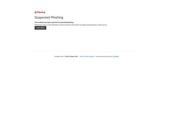 Screenshot of phishing site
