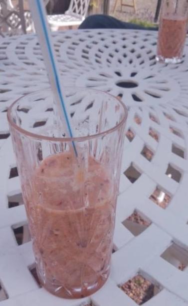 smoothie with plastic straw