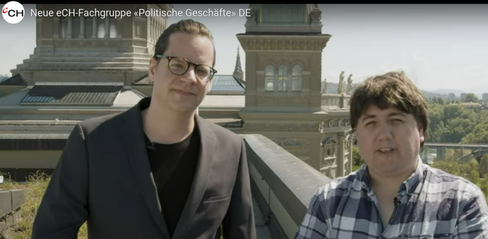 Christian Gutknecht (member of the Opendata.ch board) and Michael Luggen (Federal Chancellery)