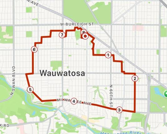 Map of a bike ride.