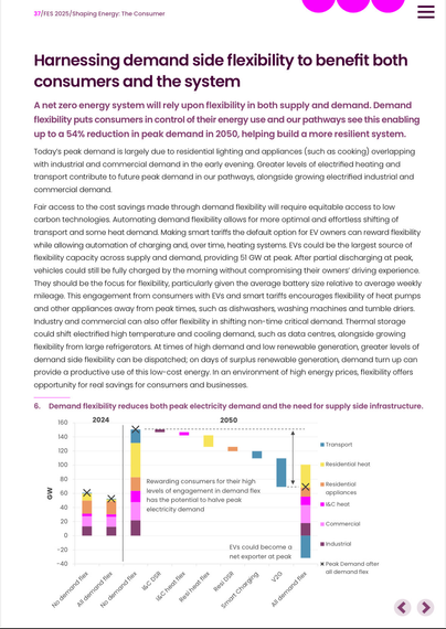 screenshot of report page: harnessing demand side flexibility to benefit both consumers and the system