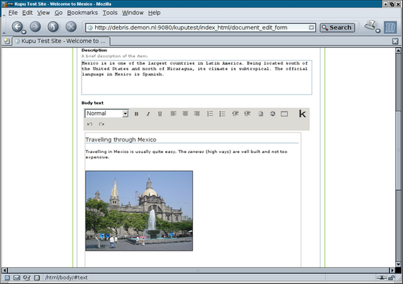 kupu text editor
