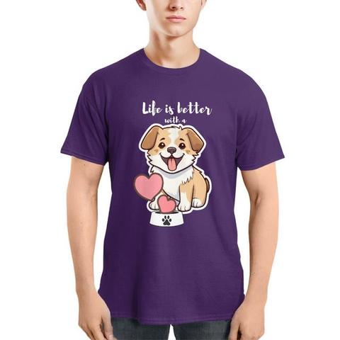 Cute Dog Lover T-Shirt β Life Is Better with a Pup