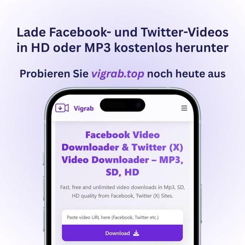 Lade Facebook- und Twitter-Videos in HD oder MP3 kostenlos herunter