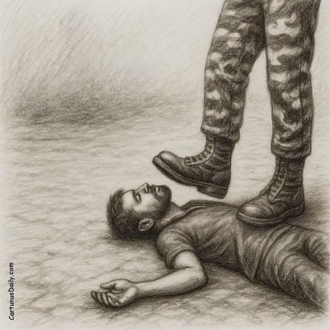 "ক্ষমতা যখন কথা বলে, তখন মানবতা এভাবেই মাটিতে লুটিয়ে পড়ে।

একজনের বুটের নিচে আরেকজনের নিশ্বাস আটকে আছে। একজনের আস্ফালনের নিচে অন্যজনের স্বপ্ন পিষে যাচ্ছে।

এই নীরব চিৎকার কি আপনার বিবেককে নাড়া দেয়?

#CartunusDaily #Bangladeshi #politicalcartoons #DrYunus #কার্টুনুসডেইলি
