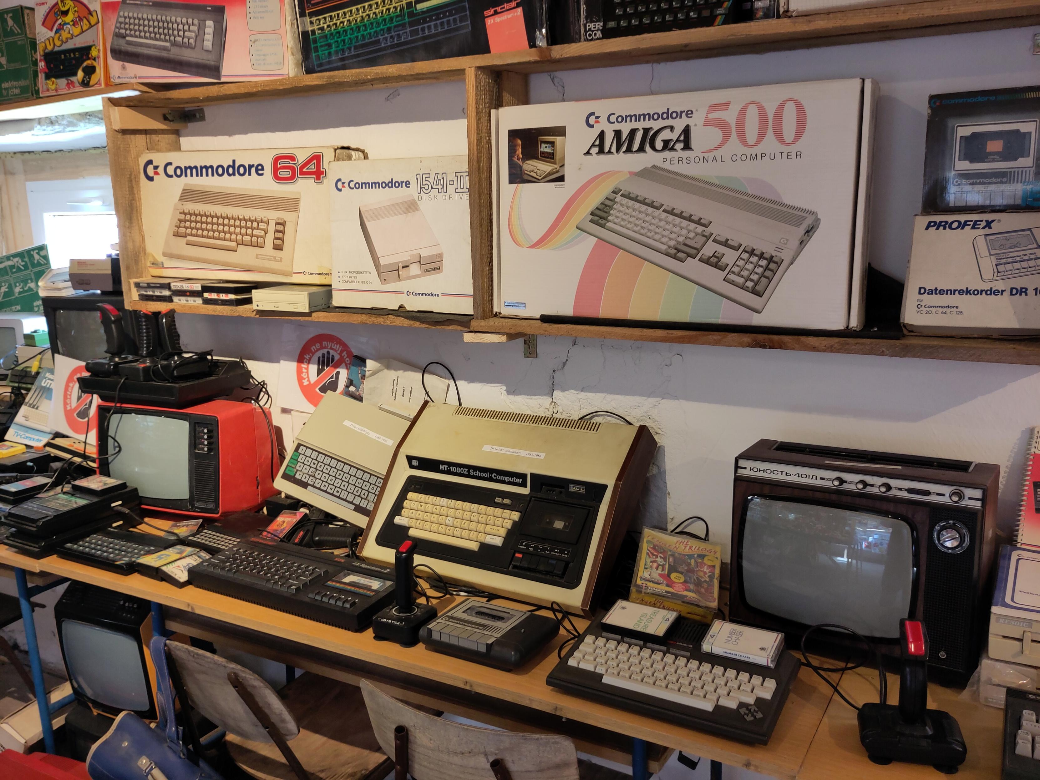 Part of the 80s computer section, with Primo, HT-1080Z, and a bunch of Commodore 264 series computers.