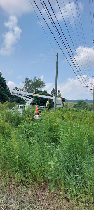 Crew taking down cameras