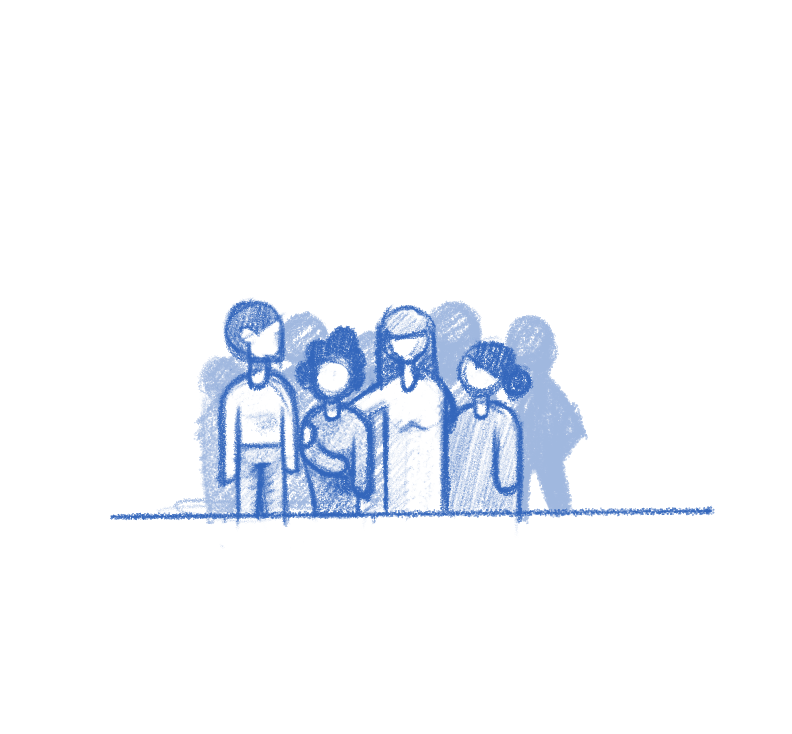 An illustration sketch for GNOME Foundation: Gatherings.