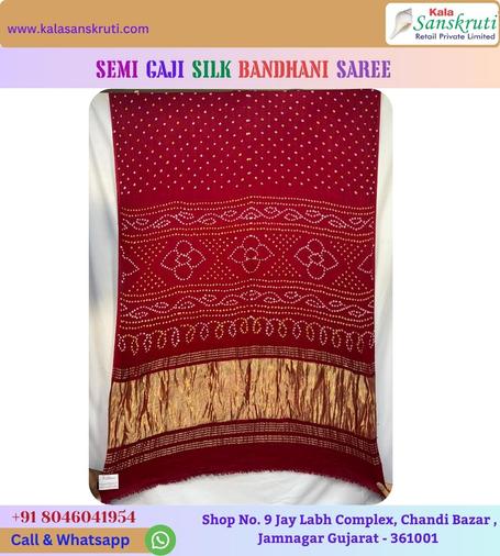 The Art of Bandhani: Unveiling Our Vibrant Red Semi Gaji Silk Dupatta!