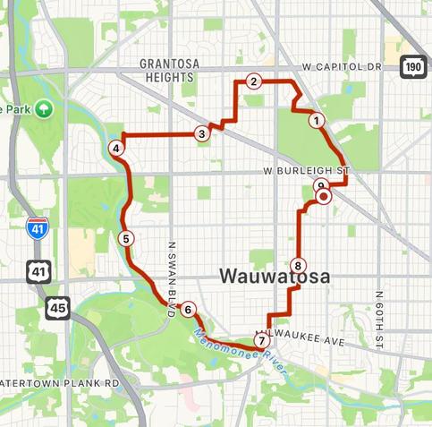Map of bike ride.