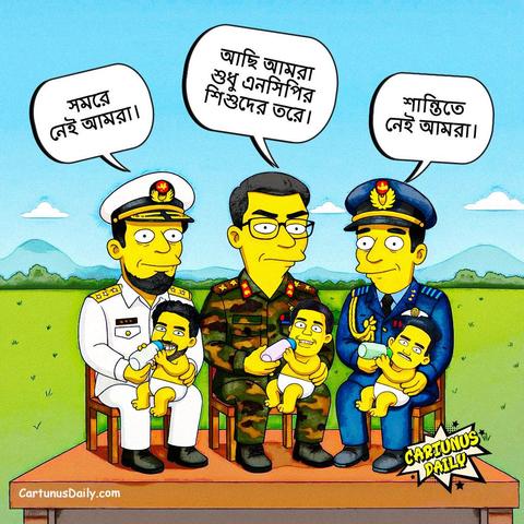 সমরে নেই আমরা... শান্তিতে নেই আমরা... আছি আমরা শুধু এনসিপির শিশুদের তরে।

কার্টুন নং: ২৭৮

#CartunusDaily #Bangladeshi #politicalcartoons #DrYunus #কার্টুনুসডেইলি