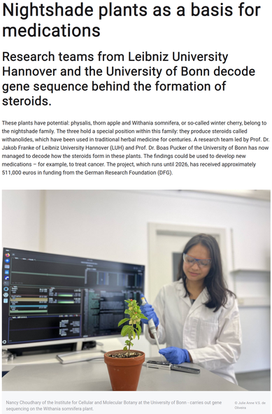 Picture of Withania somnifera next to a MinION. Source: https://www.uni-bonn.de/en/news/130-2025